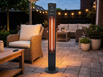 Black patio heater for outdoor use