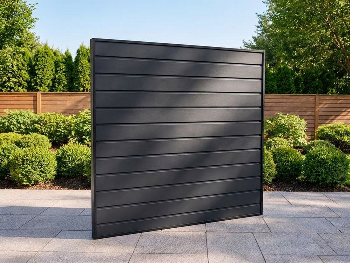 Rear panel for metal shed extension in anthracite, galvanised steel