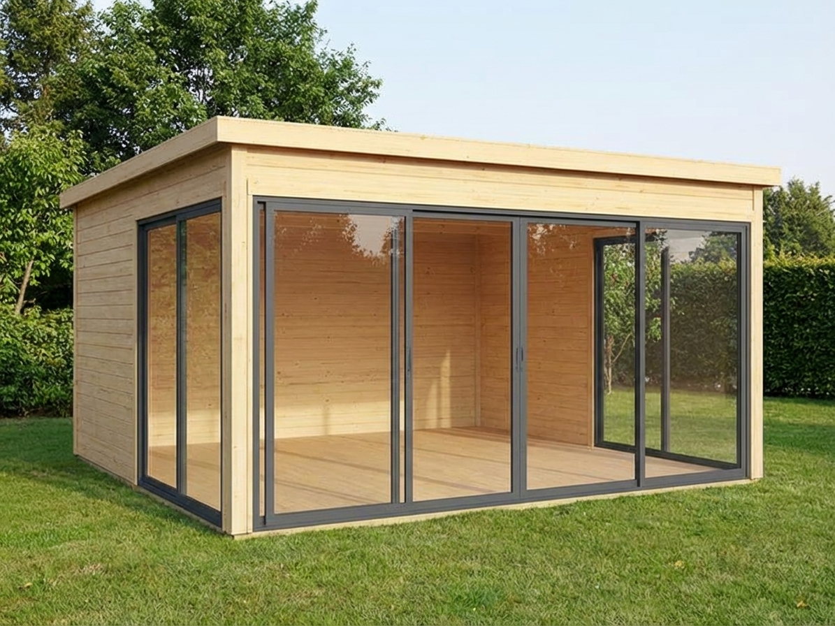 Wooden Cabin made from Nordic Spruce in natural colour