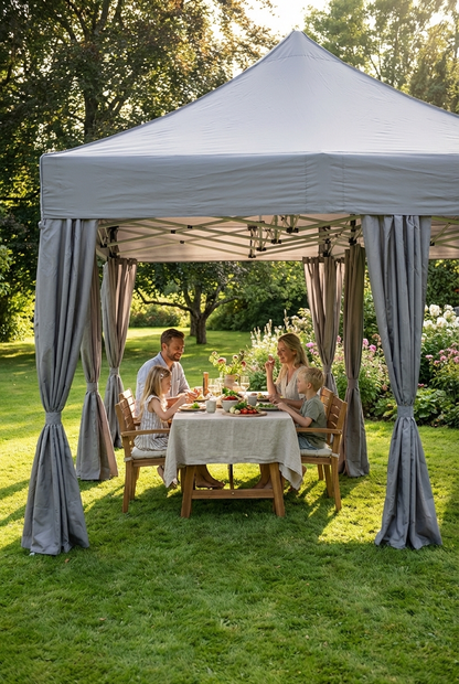 Latte coloured pop up gazebo with aluminium frame for outdoor use - product detail