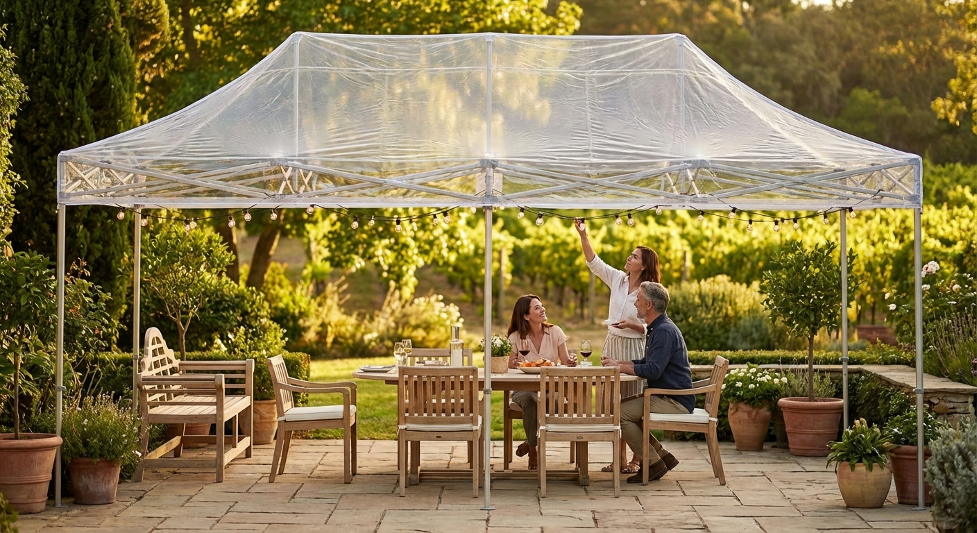 Clear PVC gazebo roof cover, 3x6 meters, ideal for outdoor events - view 3