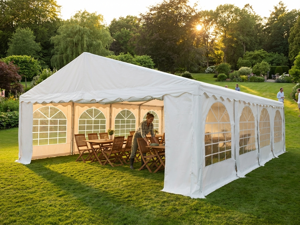 White PVC marquee 6x8 m for outdoor events - view 3