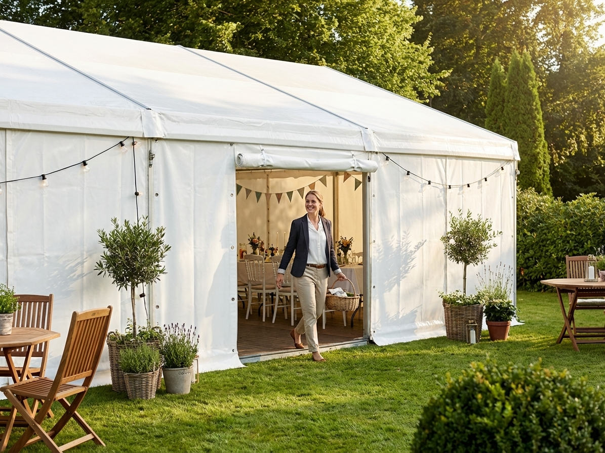 Endwall PLUS 5m white polyethylene tarpaulin for outdoor use - product detail