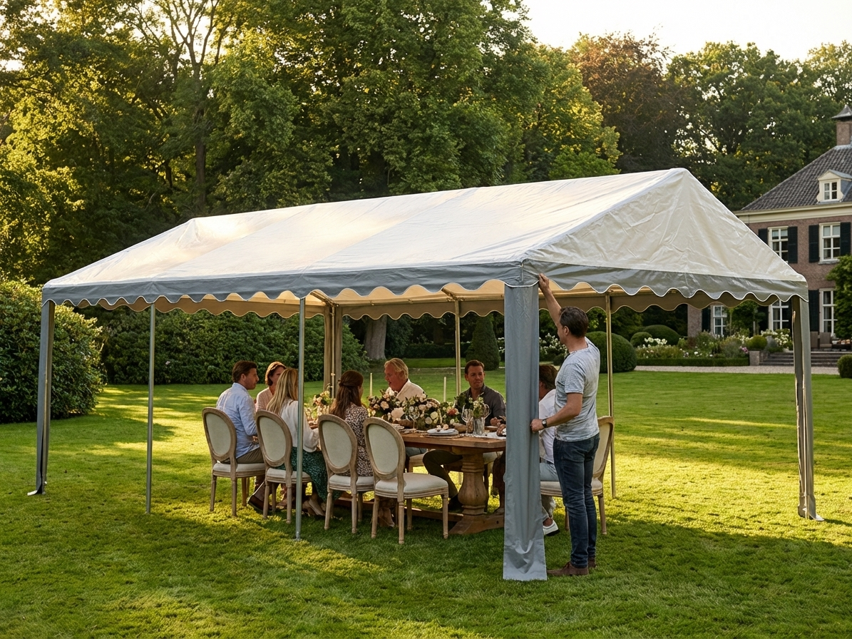 Marquee Roof Cover 4x8m White/Grey Polyethylene