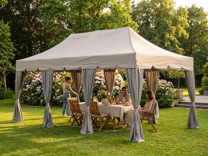 Pop up gazebo 4x6 m in latte colour with steel frame - view 3