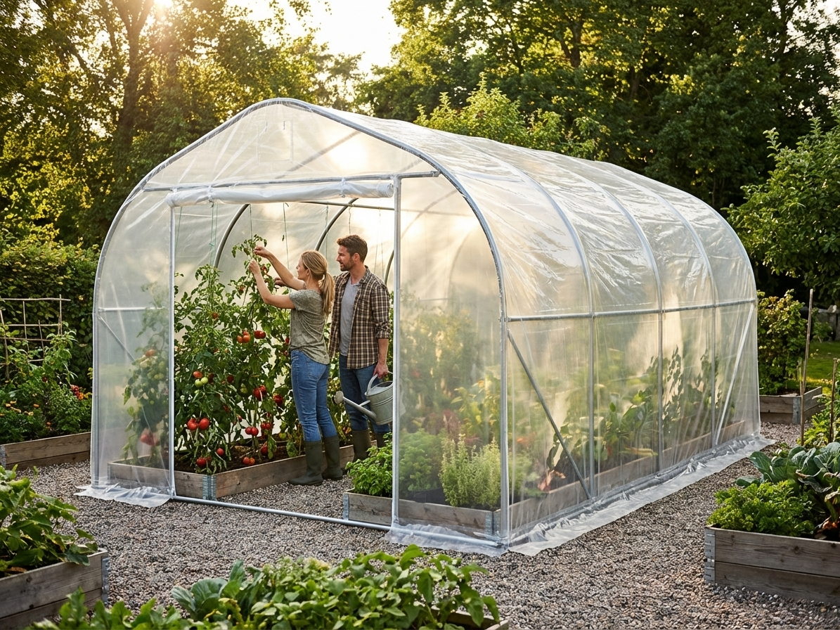 Transparent polytunnel greenhouse cover, 180 micron foil - view 3