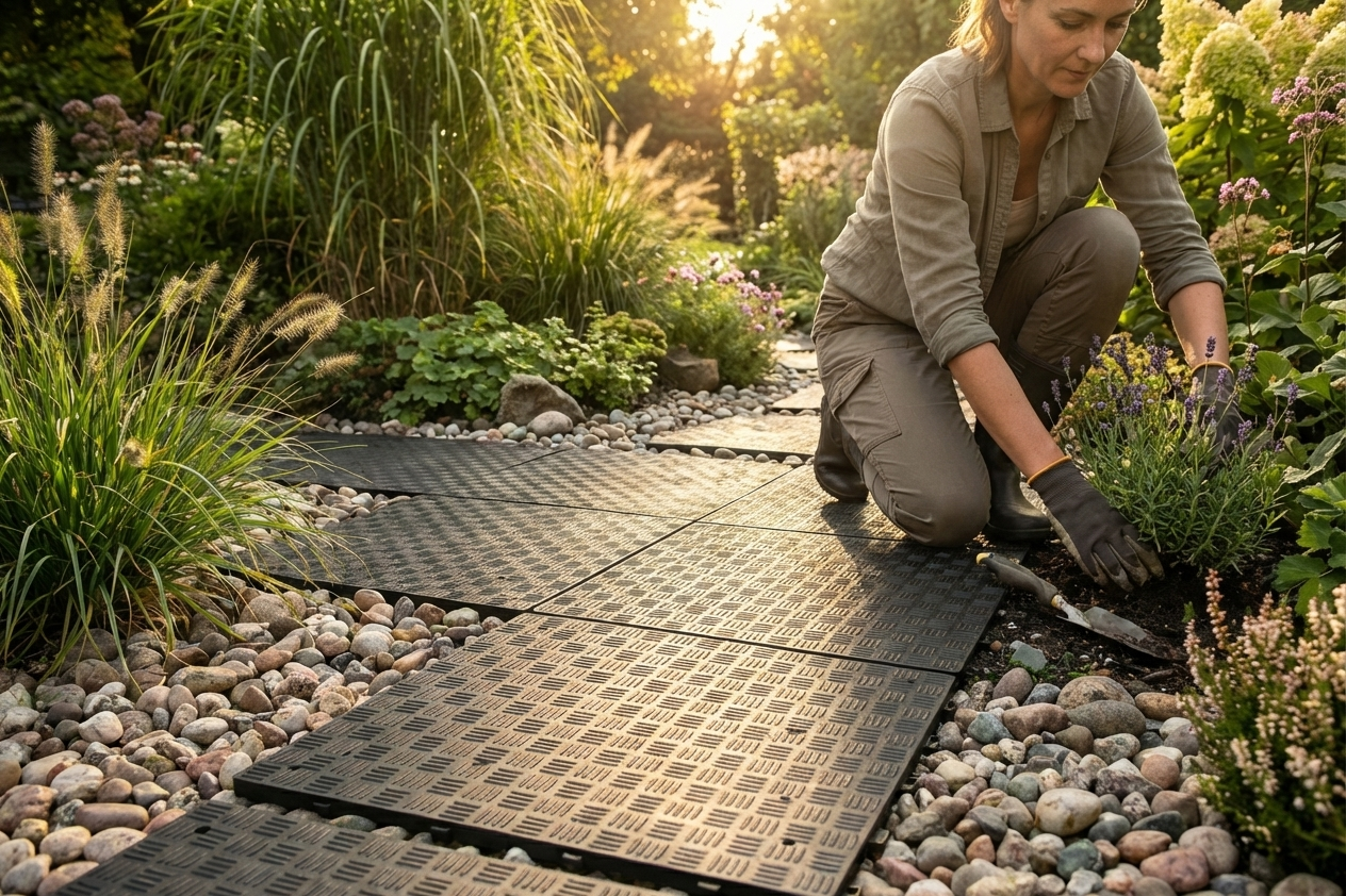 Anthracite flooring made from 100% recycled PE - product detail