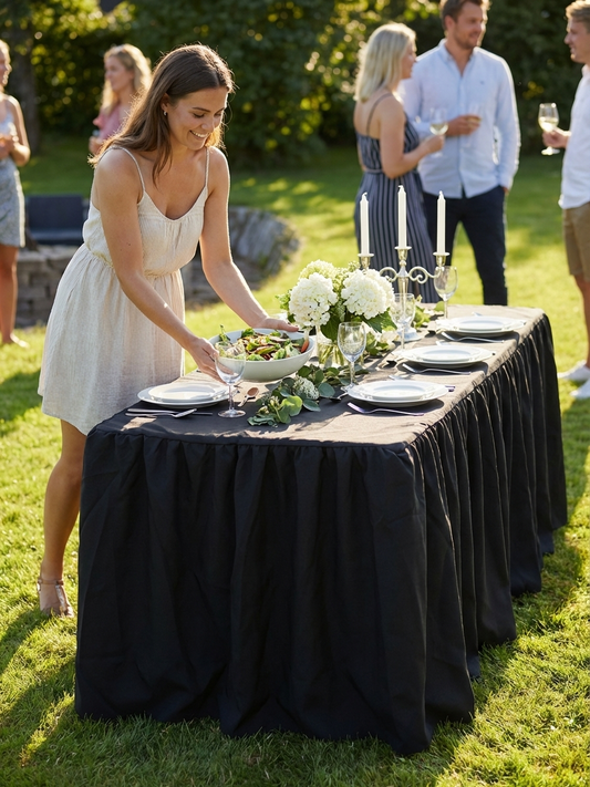 Black Polyester Tablecloth 183x76 cm for versatile use - product detail