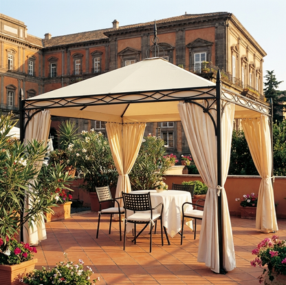 Gazebo 4x5 m champagne PVC and steel outdoor shelter - product detail