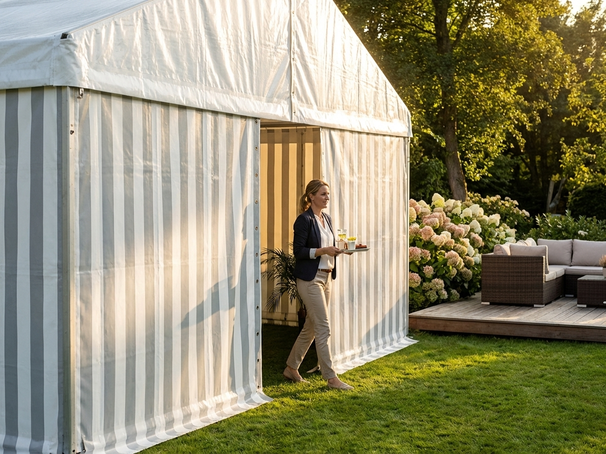 Endwall PLUS with wide door in white and grey, made from polyethylene - product detail