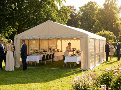 Sand-coloured 5x10m marquee for commercial events - view 3