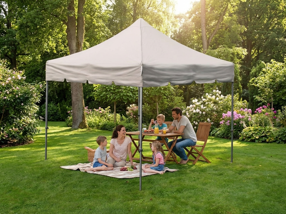 Pop up gazebo in latte colour with aluminium frame for outdoor events