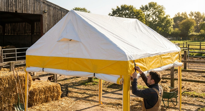 PVC Storage Tent Roof Cover 2x2m in White and Yellow