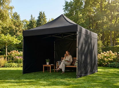Black pop up gazebo with steel frame, 4x4 m size - view 3