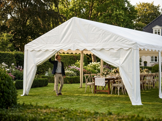 White PVC roof cover for marquee, size 6x12 m - product detail