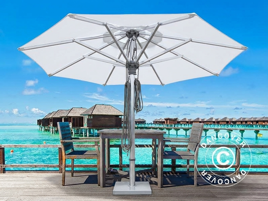 Outdoor Parasol in White, 2.5 meters, for garden use