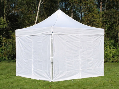 White pop-up gazebo 4x4 meters with flame-retardant aluminium frame - product detail