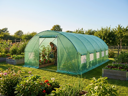 Green polytunnel greenhouse 4x8x2 m for domestic and commercial use - view 3
