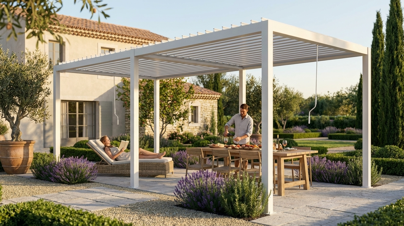 Steel Pergola Gazebo with White Finish for Outdoor Use - product detail
