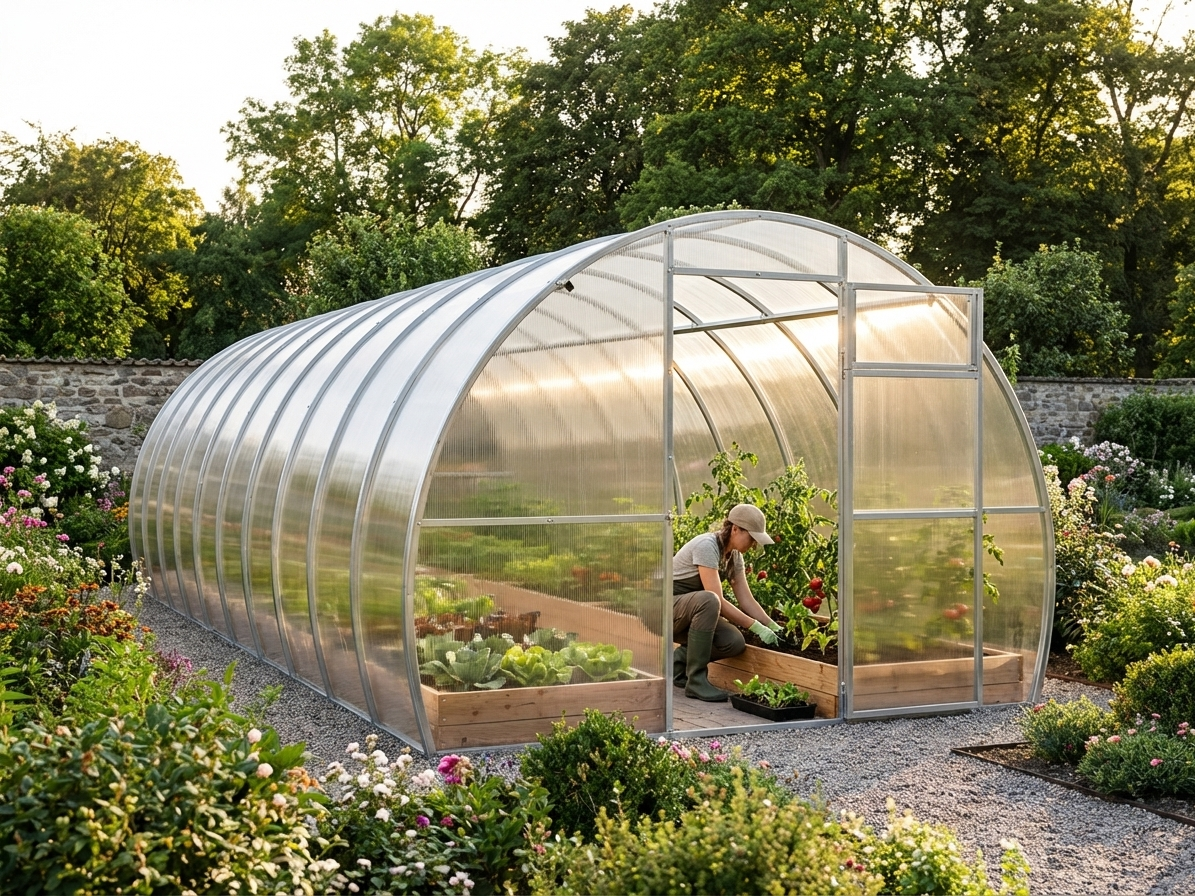 Silver Polycarbonate Greenhouse for Outdoor Use - view 3