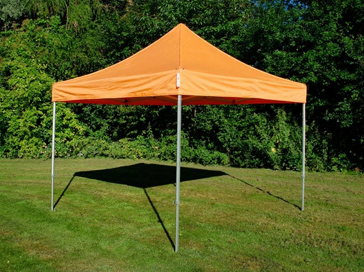 Orange pop-up gazebo with steel frame for outdoor events - product detail
