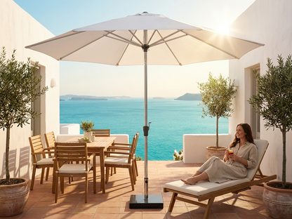 White garden parasol with aluminium frame, 3.5m diameter - view 3