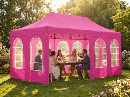 Pink 3x6 m pop-up gazebo with aluminium frame for outdoor events - view 3