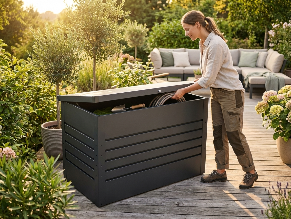Anthracite Garden Storage Box with 348 L Capacity - view 3