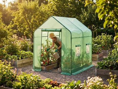 Greenhouse cover for polytunnel 1.4x1.4x1.95 m in green - product detail
