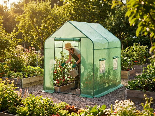 Greenhouse cover for polytunnel 1.4x1.4x1.95 m in green - product detail
