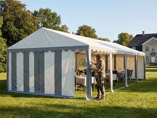 White and Grey PVC Marquee Roof Cover 5x12m