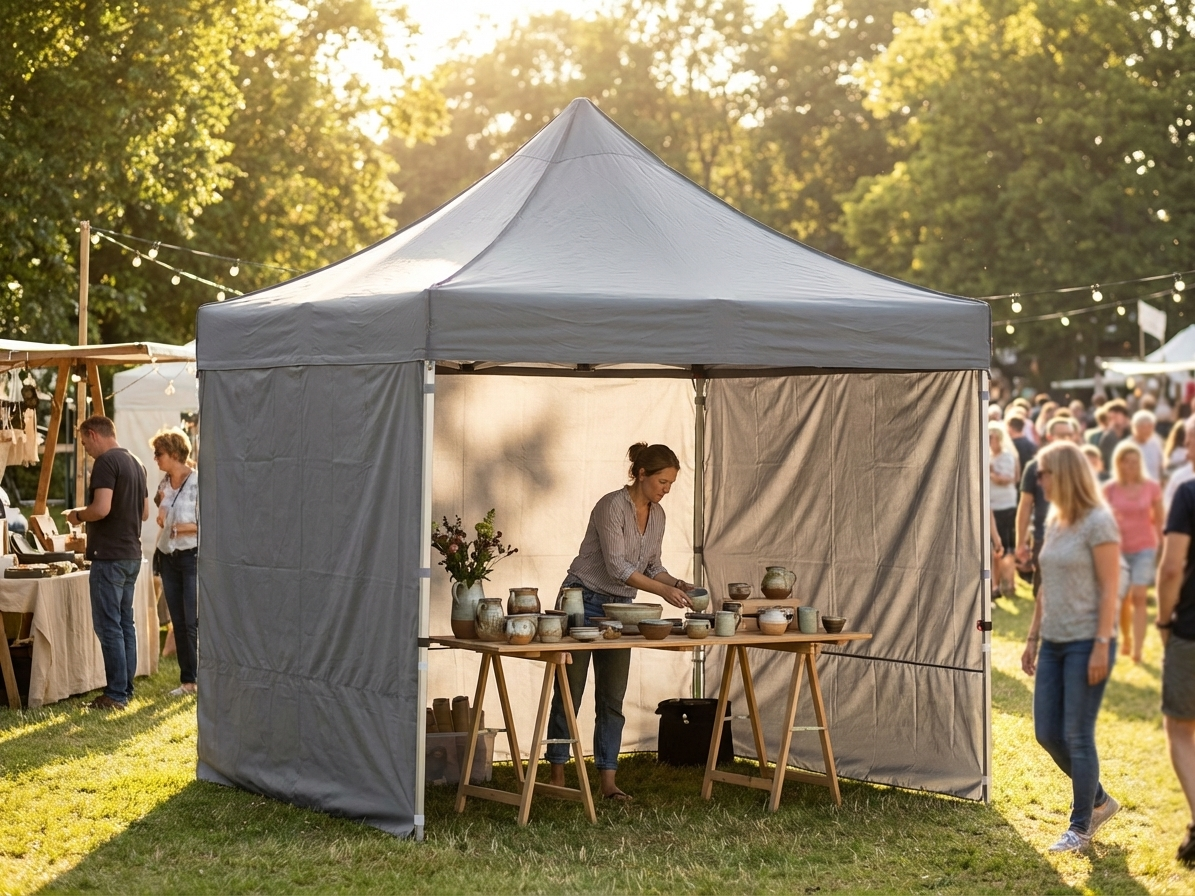 Pop up gazebo with grey cover and aluminium frame - view 3