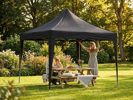 Black gazebo roof cover 3x3m for outdoor events - product detail