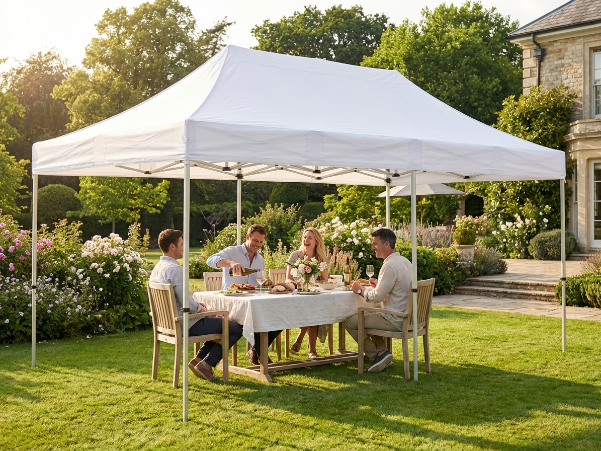 Pop Up Gazebo 3x6 m White, Flame Retardant Aluminium - view 3