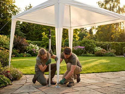 Adjustable aluminium corner leg in silver for indoor and outdoor use - view 3