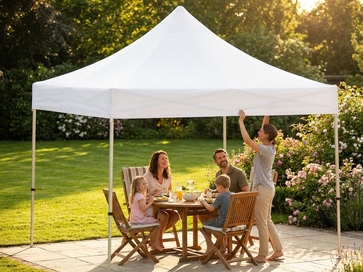 White gazebo roof cover 3.5x3.5 meters made of polyester PVC - view 3