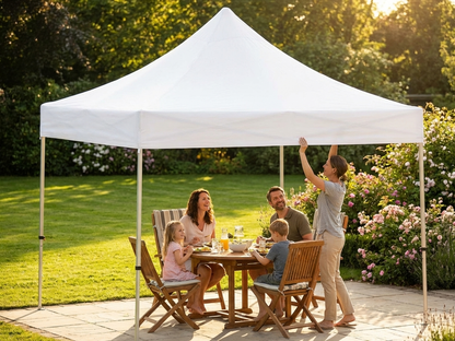 White gazebo roof cover 3.5x3.5 meters made of polyester PVC - view 3