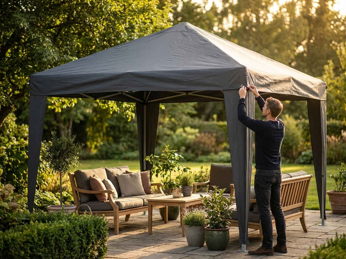 Dark Grey PVC/Polyester Marquee Roof Cover 3x3 m - view 3