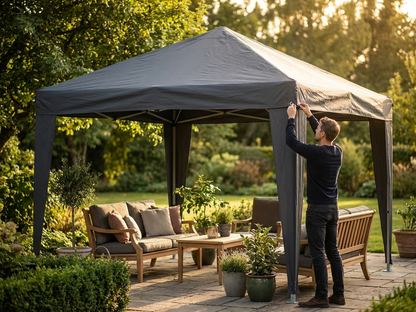 Dark Grey PVC/Polyester Marquee Roof Cover 3x3 m - view 3