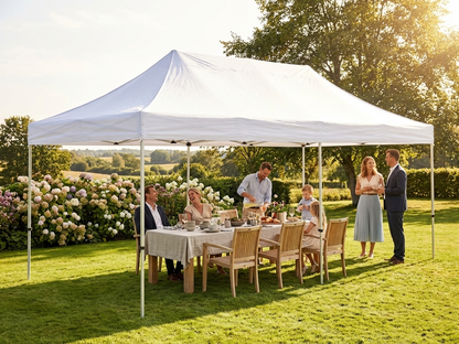 Pop up gazebo with white steel frame for outdoor events