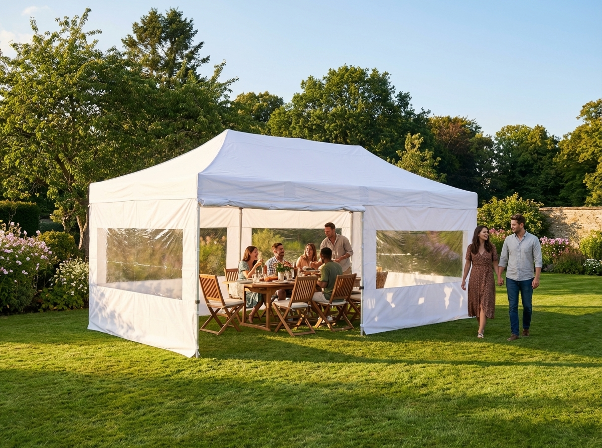 White pop-up gazebo 4x8m for outdoor events - view 3