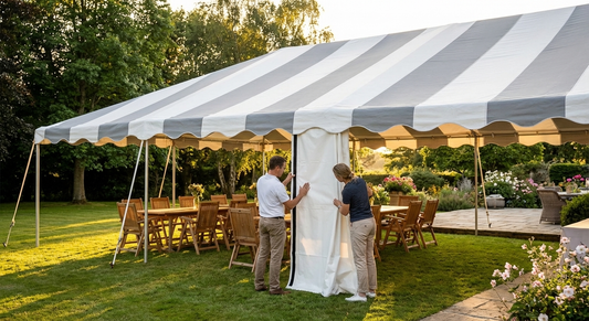 Marquee Roof Cover 6x10m in White and Grey for Outdoor Events