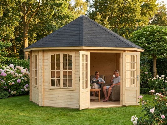 Wooden Gazebo made from Natural Nordic Spruce, outdoor retreat - product detail