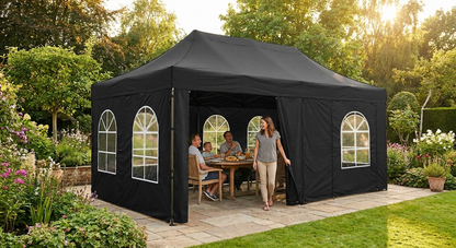 Black pop-up gazebo sidewall kit 4x8m for outdoor events - view 3