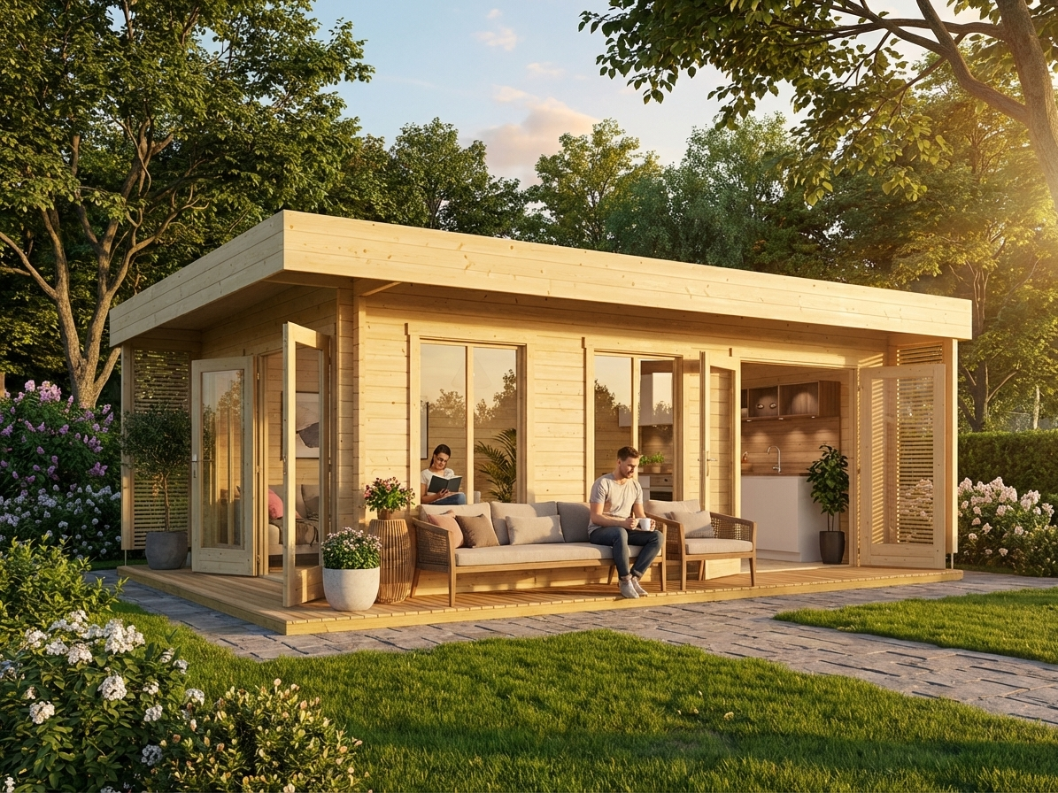Wooden cabin made from Nordic Spruce in natural finish - view 3