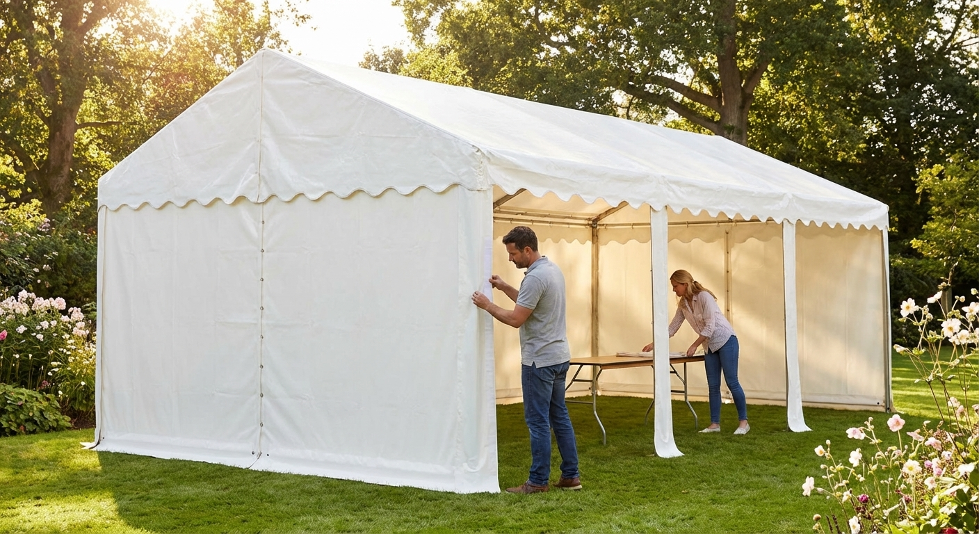 Roof Cover 4x10 m White Polyethylene Tarpaulin
