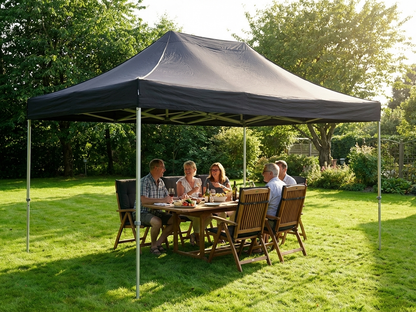 Pop Up Gazebo 3x4.5 m Black with Steel Frame - product detail