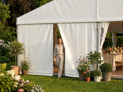 White PVC endwall 3x6m for commercial and outdoor use - product detail