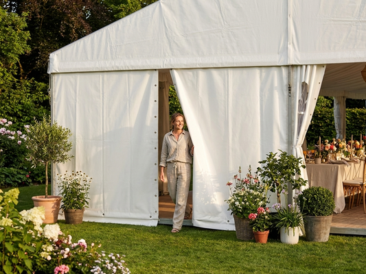 White PVC endwall 3x6m for commercial and outdoor use - product detail