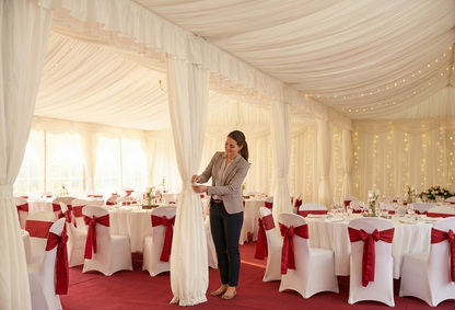 Marquee lining and leg curtain in white for 4x6m marquee - product detail